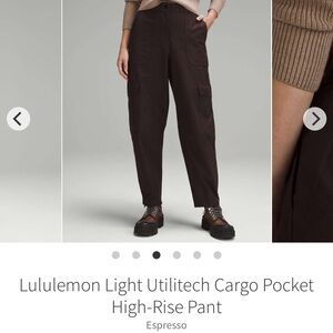 Lululemon Light Utilitech Cargo Pocket High-Rise Pant